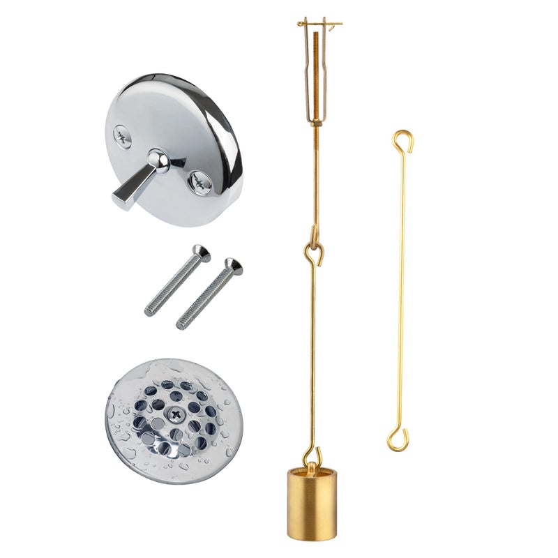 Artiwell Tub Drain Linkage Assembly with Trip Lever and Strainer Done Cove  Fit for Trip Lever Bath Tub Waste and Overflow Drain by Artiwell - Image 1